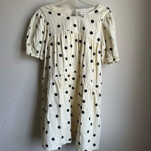 Charming Cream Polka Dot Kids Dress
